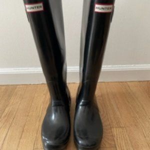 Womens Hunter Rain Boot - Tall - Gloss - Black